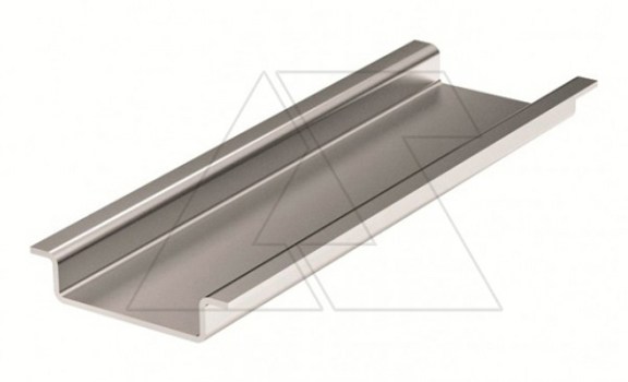 DIN-рейка без перфорации TH35(TS35), 35x7.5x1mm, L=2m, сталь хол. оцинк. 8µm фото