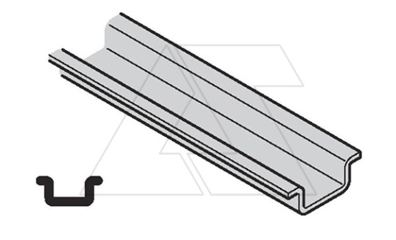 DIN-рейка перфорированная TH15(TS15), 15x5.5x1mm, перф. 18x6.3 - 25mm, L=2m, сталь хол. оцинк. 8µm фото