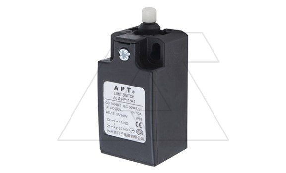 Выключатель концевой ALS1-P, 1NO+1NC, 3A 240VAC/24VDC, кнопочный плунжер, пласт. корпус, IP67 фото