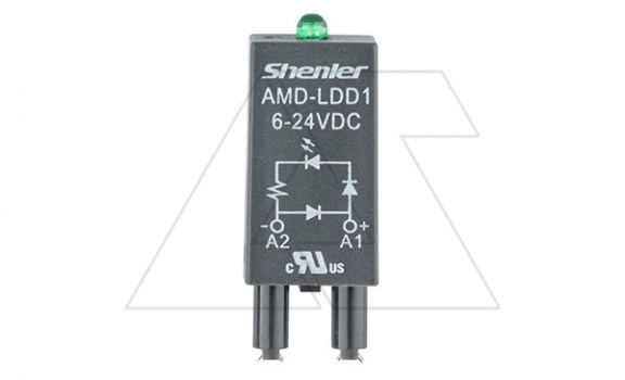 Модуль AMD-LDD1, зеленый LED+диод, 6_24VDC, поляризация +А1/-А2, черный, для SRU, SKF14, SKC, SKB, STB, SRC*-E, SRB, GZT, GZM, GZS, GZMB, ES32 фото