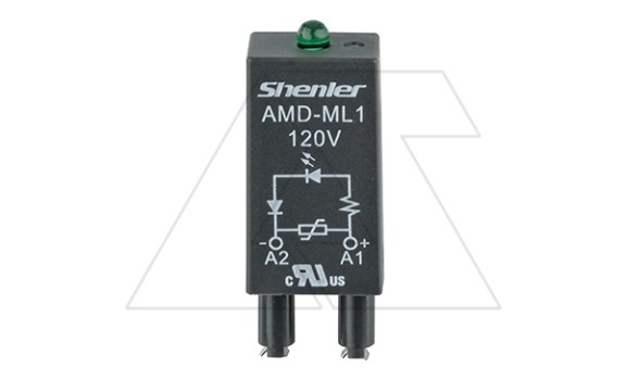 Модуль AMD-ML1, варистор + зеленый LED, 120VAC/DC, черный, для SRU, SKF14, SKC, SKB, STB, SRC*-E, SRB, GZT, GZM, GZS, GZMB, ES32 фото