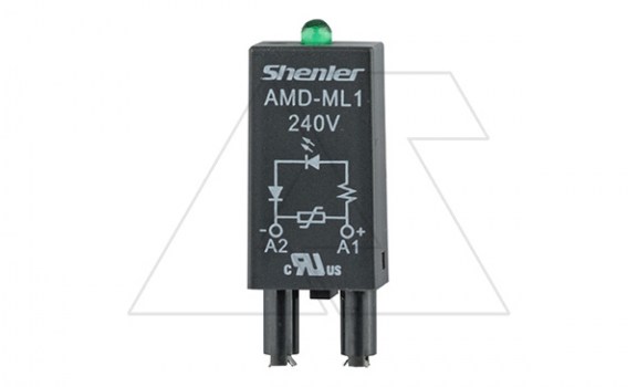 Модуль AMD-ML1, варистор + зеленый LED, 240VAC/DC, черный, для SRU, SKF14, SKC, SKB, STB, SRC*-E, SRB, GZT, GZM, GZS, GZMB, ES32 фото