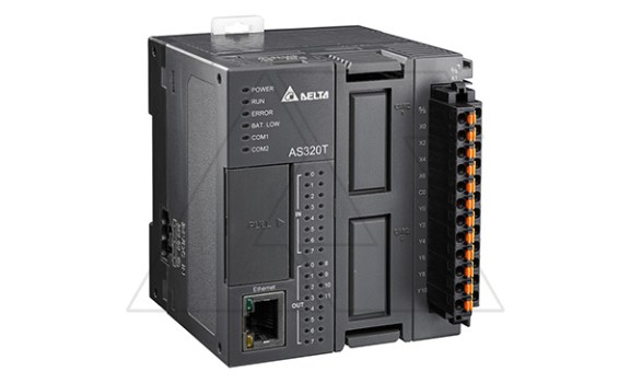 Программируемый логический контроллер AS320T-B, 8DI, 12TO(NPN), 24VDC, 128K шагов, 2xRS485, USB, microSD, Ethernet фото