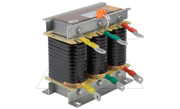 Дроссель защитный CKSG-0,4-50-7%, трехфазный, Q(LC)=50kVAr, 189Hz (p=7%), 400VAC, материал намотки (Al), термозащита, IP00 фото
