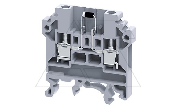 Клемма с диодом CKT4UD2 /6x46,3mm, винтовая, 1N4007 (1000V, 1A), сх. R-L, 2 присоед., 4(max 6)mm2, 500V, серая фото