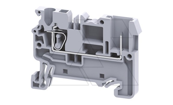 Клемма проходная CX2.5/1B /5x50mm, пружинная, штекерный отвод, 2 присоед., 2,5(max 4)mm2, 24A, 500V, серая фото