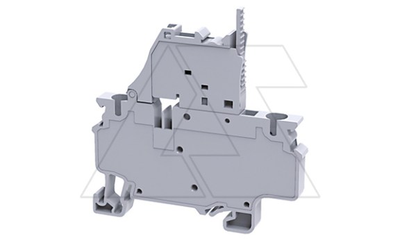 Клемма с держателем предохранителя CXF4L6-60V /6x65,4mm, пружинная, 2 присоед., 4(max 6)mm2, 10A, 1000V, LED 6-60V, серая фото