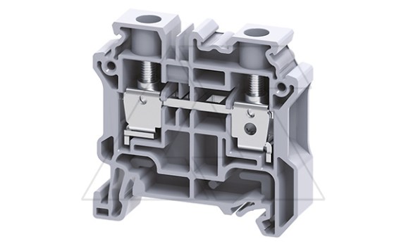 Клемма проходная CY10 /10x50mm, винтовая, 2 присоед., 10mm2, 57A, 1000V, серая фото