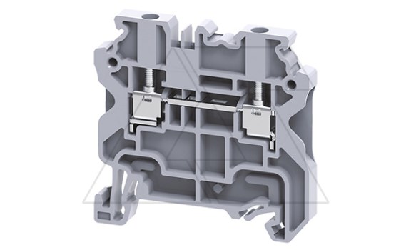 Клемма проходная CY2.5 /5x50mm, винтовая, 2 присоед., 2,5(max 4)mm2, 24A, 1000V, серая фото