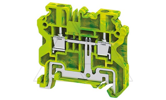 Клемма защитного проводника CYG4 /6x50mm, винтовая, 2 присоед., 4(max 6)mm2, желто-зеленая фото