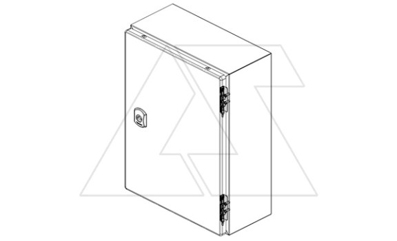 Щит DM моноблочный 300x250x210мм (ВхШхГ) навесной с монт. панелью, 1 глухая дверь, 1 замок, 2 петли, RAL7035, IP66 фото