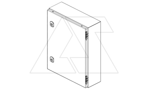 Щит DM моноблочный 800x400x300мм (ВхШхГ) навесной с монт. панелью, 1 глухая дверь, 2 замка, 2 петли, RAL7035, IP66 фото