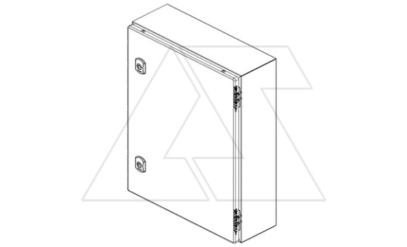 Щит DM моноблочный 500x500x210мм (ВхШхГ) навесной с монт. панелью, 1 глухая дверь, 2 замка, 2 петли, RAL7035, IP66 фото