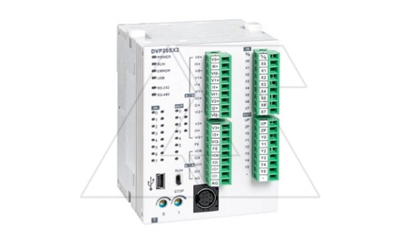 Программируемый логический контроллер DVP20SX211S, 8DI, 6TO(PNP), 4AI, 2AO, 24VDC, 16K шагов, RS232, RS485, USB фото
