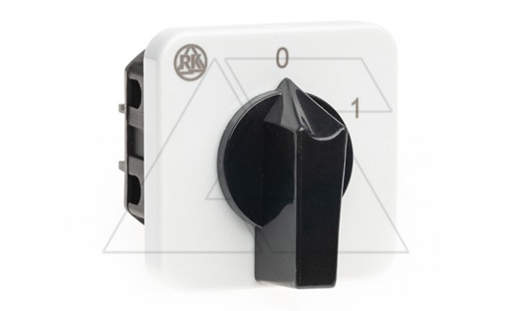 Переключатель BS 16 90 U, 1P, 20A, тип 0-1 (60°), 1NO на 1, 2.5kW(230VAC по АС-23), на дверь, фронт IP40 фото