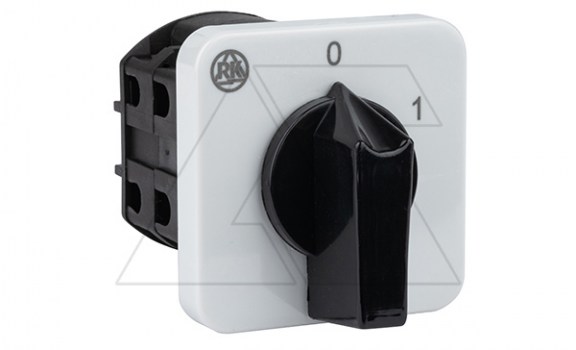 Переключатель BS 25 91 U, 2P, 25A, тип 0-1 (60°), 2NO на 1, 3.7kW(230VAC по АС-23), на дверь, фронт IP40 фото