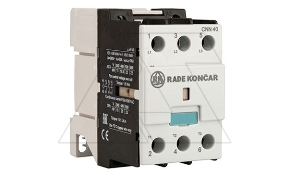 Контактор CNN 40 00 110V 50Hz, 3P, 38A/(50A по AC-1), 18.5kW(400VAC), 110VAC фото