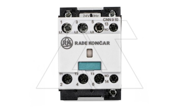 Контактор CNN 9 10 24V 50Hz, 3P, 9A/(25A по AC-1), 4.5kW(400VAC), 24VAC, 1NO фото