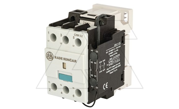 Контактор CNN 32 10, 24VDC, 3P, 32A/(50A по AC-1), 15kW(400VAC), 1NO, Uk=24VDC, Iвтяг=5,2А, Iуд=0,12А фото