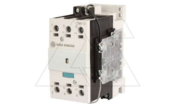 Контактор CNN 70 10, 24VDC, 3P, 65A/(90A по AC-1), 33kW(400VAC), 1NO, Uk=24VDC, Iвтяг=3,8А, Iуд=0,15А фото
