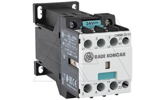 Контактор CNNB 22 01, 24VDC, 3P, 22A/(30A по AC-1), 11kW(400VAC), 1NC, Uk=24VDC фото