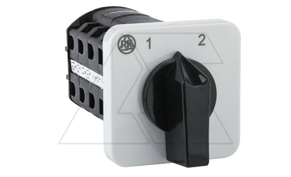 Переключатель BS 16 209 U, 4P, 20A, тип 1→0←2, 4NO на 1 и 2, 2NO замкнут в 0_1 и 0_2, на дверь, фронт IP40 фото