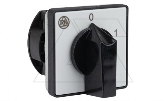 Переключатель PS 16 90 U, 1P, 20A, тип 0-1 (60°), 1NO на 1, 2.5kW(230VAC по АС-23), на дверь, фронт IP40 фото