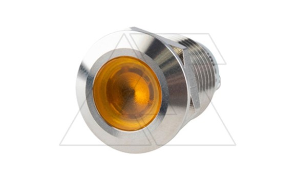 Индикатор FM12L, желтый, LED 24VAC/DC, 12mm, винт. зажим, нерж. сталь, IK10, IP67 фото