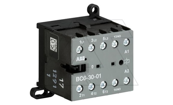 Мини-контактор BC6-30-01-01 24VDC, 3NO 9A(20A-AC1) 4kW, всп.контакт 1NC (4A-AC15) фото