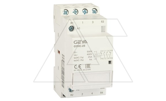 Контактор модульный GYHC-4P, 25A, 2NO+2NC, 230VAC, 2M фото