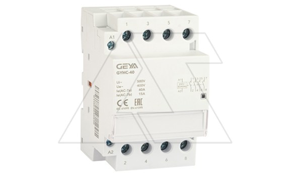 Контактор модульный GYHC-4P, 40A, 4NO, 230VAC, 3M фото