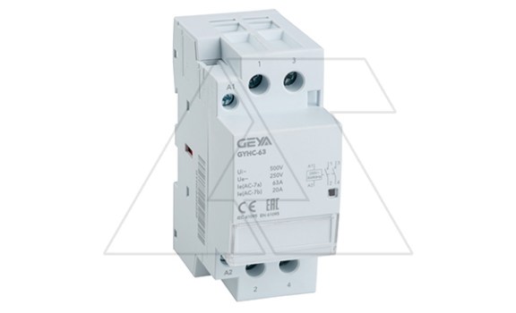 Контактор модульный GYHC-2P, 63A, 2NO, 230VAC, 2M фото