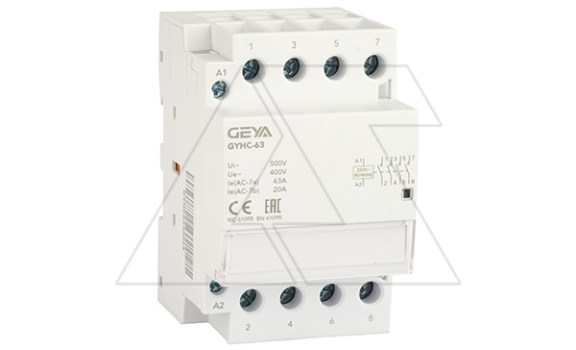 Контактор модульный GYHC-4P, 63A, 4NO, 230VAC, 3M фото