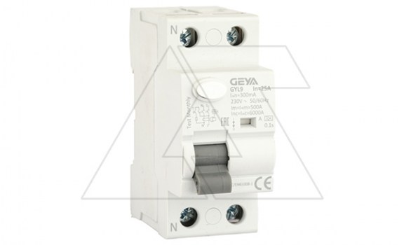 УЗО GYL9-2P-25A-300mA, 2P, 25A, 6 kA, 300mA, тип A, 2M фото