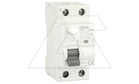 УЗО GYL9-2P-40A-300mA, 2P, 40A, 6 kA, 300mA, тип A, 2M фото