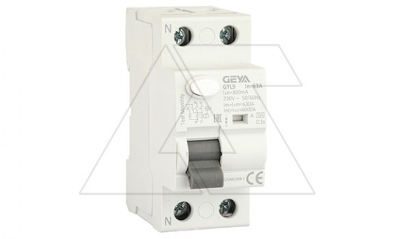 УЗО GYL9-2P-63A-300mA, 2P, 63A, 6 kA, 300mA, тип A, 2M фото