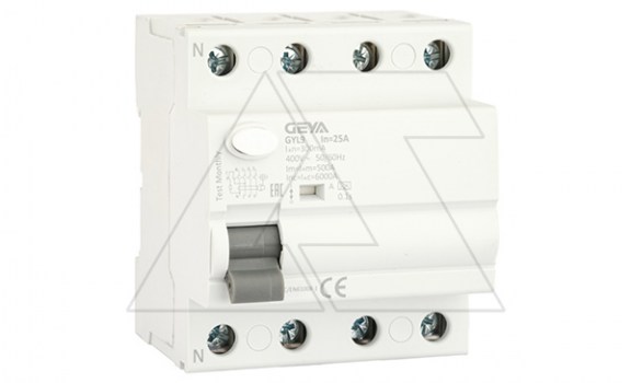 УЗО GYL9-4P-25A-300mA, 4P, 25A, 6 kA, 300mA, тип A, 4M фото