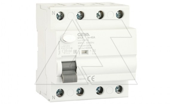 УЗО GYL9-4P-40A-300mA, 4P, 40A, 6 kA, 300mA, тип A, 4M фото