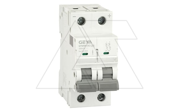 Авт. выкл. GYM9HDC-2P-25C, 2P, 25A, хар-ка C, 6kA, 250VDC, 2M фото