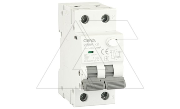 Дифф. авт. выключатель GYR9NM-C10-30mA, 1P+N, 10A, хар-ка C, 6 kA, 30mA, тип A, 2M фото