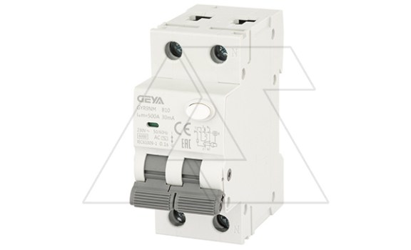 Дифф. авт. выключатель GYR9NM-B10-30mA, 1P+N, 10A, хар-ка B, 6 kA, 30mA, тип AC, 2M фото