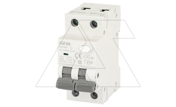 Дифф. авт. выключатель GYR9NM-C6-30mA, 1P+N, 6A, хар-ка C, 6 kA, 30mA, тип AC, 2M фото