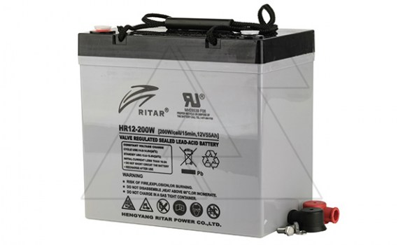 Батарея аккумуляторная Ritar HR12-200W, F11(M6), 12V/55Ah, 216x229x138 HxLxW, 16.5kg, 15 лет фото