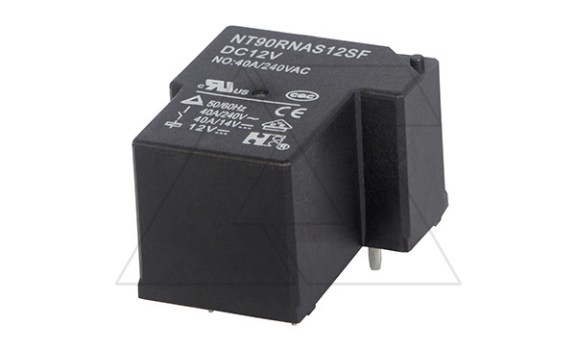 Реле NT90RNASDC12VSF0.9, 1NO, 40A(240VAC/30VDC), AgSnO2, 12VDC, 155°C, для печатных плат, IP67 фото