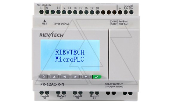 Программируемый логический контроллер PR-12AC-R-N, 110_240VAC, 8DI, 4RO, RTC, SD, RS485, Ethernet, ЖКИ фото