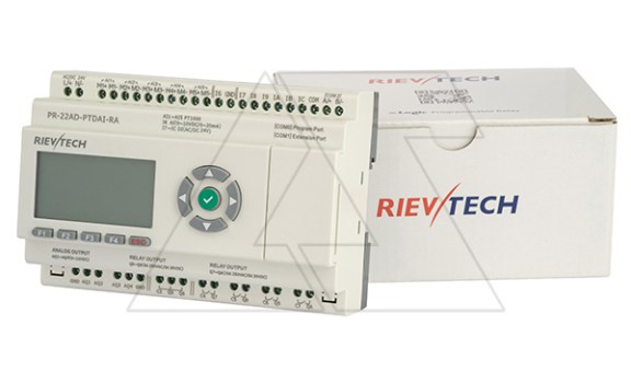 Программируемый логический контроллер PR-22AD-PTDAI-RAI, 12_24VDC, 5xPt1000, 6DI, 1AI(0..20mA/0..10VDC), 6RO, 4AO(0..10VDC), RTC, RS485, ЖКИ, HVAC фото