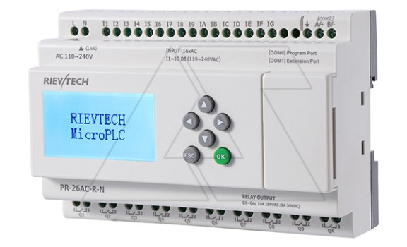 Программируемый логический контроллер PR-26AC-R-N, 110_240VAC, 16DI, 10 RO, RTC, SD, RS485, Ethernet, ЖКИ фото