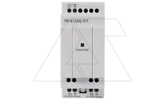 Модуль расширения PR-E-AQ-VI, 12_24VDC, 2AO, 0-10V, 0/4-20mA, для ПЛК серий SR и PR фото