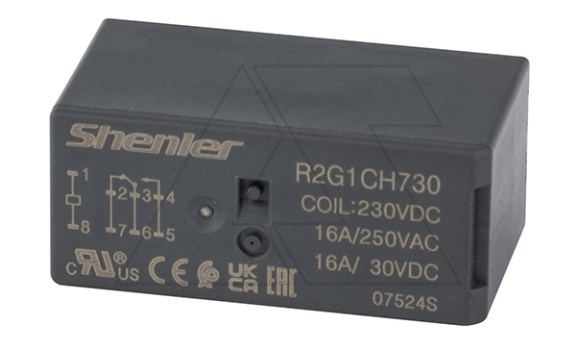 Реле R2G1CH730, 1CO, 16A(250VAC/30VDC), 230VAC, растр. 5mm, IP50 фото