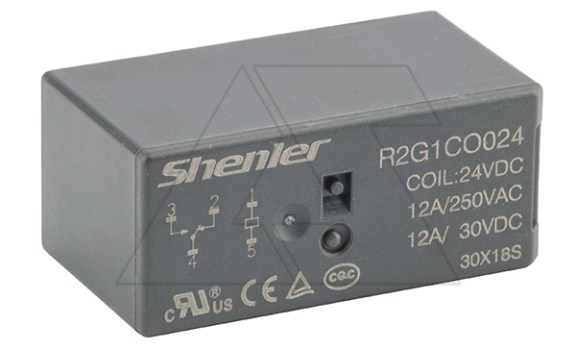 Реле R2G1CO024, 1CO, 12A(250VAC/30VDC), 24VDC, растр. 3,5mm, IP50 фото
